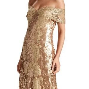 Rene Ruiz Collection Rose Gold Sequin Dresss